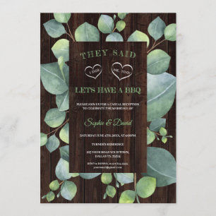 Invitation Elégant cadre Eucalyptus après que je fais Mariage