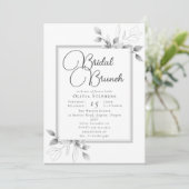 Invitation Elégant cadre Eucalyptus Bridal Brunch Douche (Debout devant)