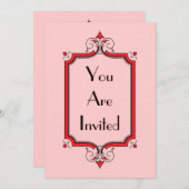 Invitation Elégant cadre fleuri (Devant / Derrière)