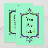 Invitation Elégant cadre fleuri (Devant / Derrière)