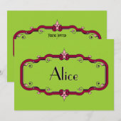 Invitation Elégant cadre fleuri (Devant / Derrière)