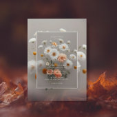 Invitation Élégant cadre floral 3D mariage fleurs blanches