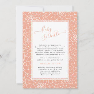 Invitation Élégant cadre floral Blush Baby Sprinky