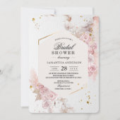 Invitation Elégant cadre floral rose pastel Fancy (Devant)