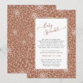 Invitation Elégant Cadre Floral Terra Cotta Baby Sprinkle Inv (Devant / Derrière)