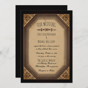Invitation Élégant cadre gothique et déco Cornices Mariage In