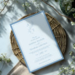 Invitation Elégant cadre Mariage de Monogramme bleu Dusty<br><div class="desc">Faire-part de mariage classique et élégant en feuille de monogramme bleu poussiéreux.</div>