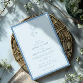 Invitation Elégant cadre Mariage de Monogramme bleu Dusty