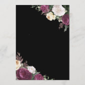 Invitation Elégant cadre or Bourgogne Floral Retraite (Dos)