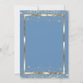 Invitation Elégant cadre or Confetti Light Blue Retraite (Dos)