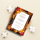 Invitation Elégant cadre or et Rustique Mariage de charme d'a