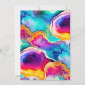 Invitation Elégant cadre or Rainbow Agate Mariage (Dos)