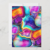 Invitation Elégant cadre or Rainbow Agate Mariage (Dos)