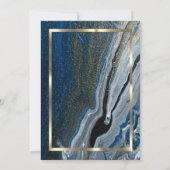 Invitation Elégant cadre or, Retraite de marbre bleu (Dos)