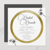 Invitation Elégant cadre or Rose Noël Mariée Brunch (Devant / Derrière)