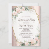 Invitation Elégant cadre Or, Rose, Rose Gold Retraite (Devant)