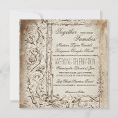 Invitation Elégant cadre victorien Rustique Mariage Invitatio (Devant)