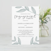 Invitation Élégant calligraphie Fête de fiançailles botanique (Debout devant)