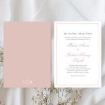 Élégant calligraphie mariage rose poudré