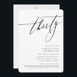 Invitation ELEGANT Calligraphie minimum 30ème partie noir<br><div class="desc">par kat massard / WWW.SIMPLYSWEETPAPERIE.COM Aimez le design,  mais aimeriez voir quelques changements - un autre jeu de couleurs,  un produit,  ajouter une photo ou adapté pour une autre occasion - pas de souci contactez-moi,  kat@simplysweetPAPERIE.com Je suis heureux de vous aider!</div>