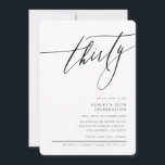 Invitation ELEGANT Calligraphie minimum 30ème partie noir<br><div class="desc">par kat massard / WWW.SIMPLYSWEETPAPERIE.COM Aimez le design,  mais aimeriez voir quelques changements - un autre jeu de couleurs,  un produit,  ajouter une photo ou adapté pour une autre occasion - pas de souci contactez-moi,  kat@simplysweetPAPERIE.com Je suis heureux de vous aider!</div>