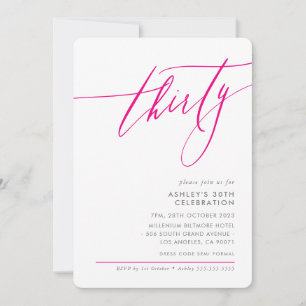 Invitation ELEGANT Calligraphie minimum 30ème partie rose cha