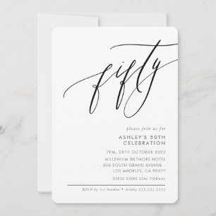 Invitation ELEGANT Calligraphie moderne 50ème partie noir