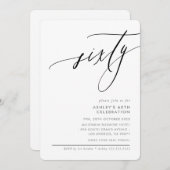 Invitation ÉLÉGANT Calligraphie moderne 60ème partie vierge (Devant / Derrière)