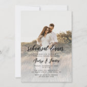 Invitation Élégant Calligraphie Reproduction Photo Dîner (Devant)