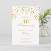 Invitation Elegant Calligraphy 40th Wedding Anniversary (Debout devant)