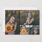 Invitation Elegant Calligraphy Black Birthday Photo (Dos)