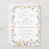 Invitation Elegant Calligraphy Boho Wildflowers Bridal Shower (Devant)