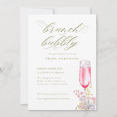 Invitation Elegant Calligraphy Brunch & Bubbly Bridal Shower (Devant)