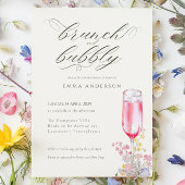 Invitation Elegant Calligraphy Brunch & Bubbly Bridal Shower