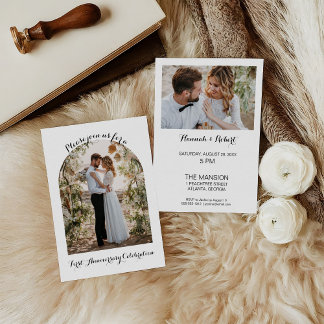 Invitation Elegant, Calligraphy Photo Arch 1st Anniversary 