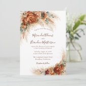Invitation Elegant Calligraphy Romantic Floral Boho Wedding (Debout devant)