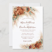 Invitation Elegant Calligraphy Romantic Floral Boho Wedding (Devant)