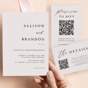 Invitation Elegant Calligraphy Simple Wedding