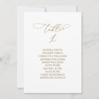 Elegant Calligraphy Table Number 1 Seating Chart