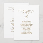 Invitation Elegant Calligraphy Table Number 1 Seating Chart (Devant / Derrière)