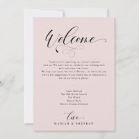 Elegant Calligraphy Welcome Wedding Itinerary