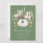 Invitation Elegant Candlelight Christmas Dinner Invite (Devant)