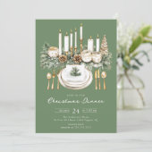 Invitation Elegant Candlelight Christmas Dinner Invite (Debout devant)
