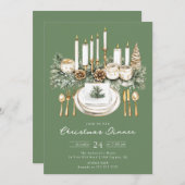 Invitation Elegant Candlelight Christmas Dinner Invite (Devant / Derrière)