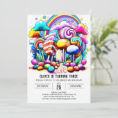 Invitation Elégant Candyland en ligne Anniversaire (Debout devant)