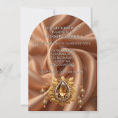 Invitation Élégant Caramel d'anniversaire Diamants de bijoux  (Dos)