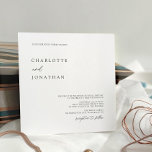 Invitation Élégant Carré blanc moderne simple Mariage<br><div class="desc">Élégant Carré blanc moderne simple</div>