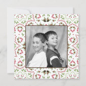 Invitation Élégant Carré de la photo de Noël (Devant)