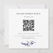 Invitation Élégant Carré de lavande florale Mariage (Dos)