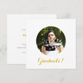 Invitation Élégant Carré photo de la fête de graduation (Devant / Derrière)